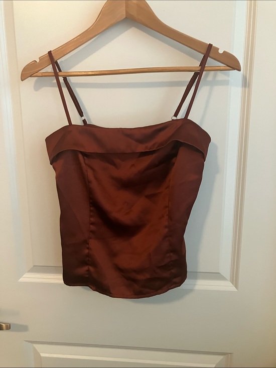 RIHOAS Tops - Burnt umber satin camisole